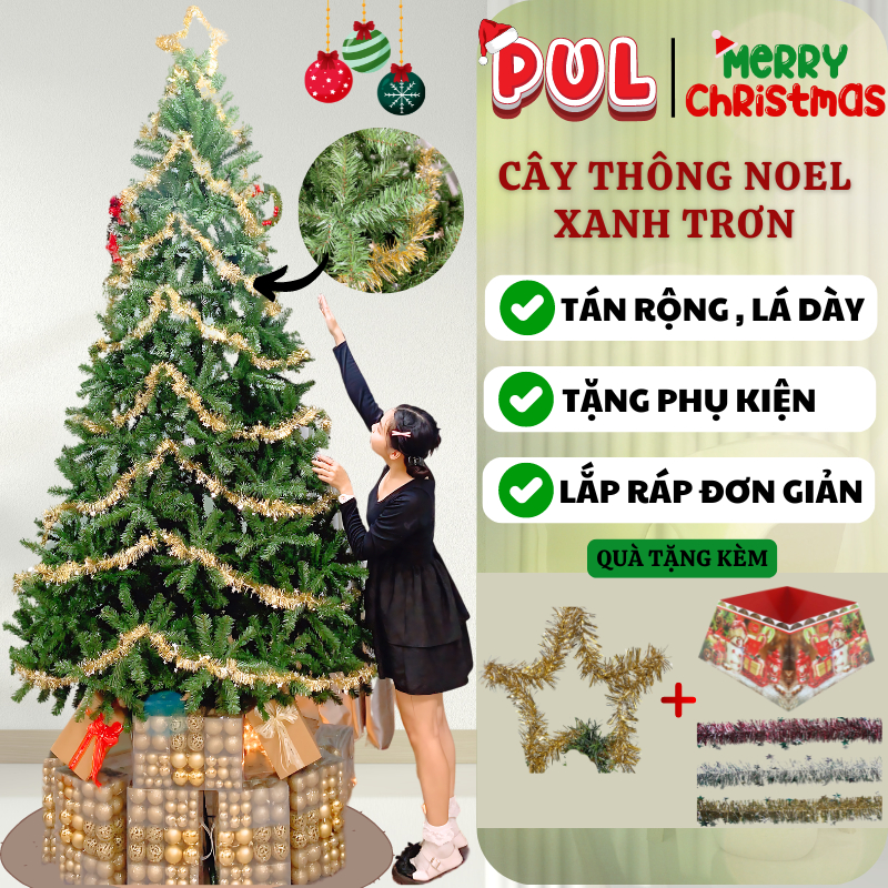 [ 𝙓𝙈𝘼𝙎] Christmas tree 3M 2M4 2M 1M8 1M5 SMOOTH GREEN ROUND HEAD Christmas decoration for companies, hotels
