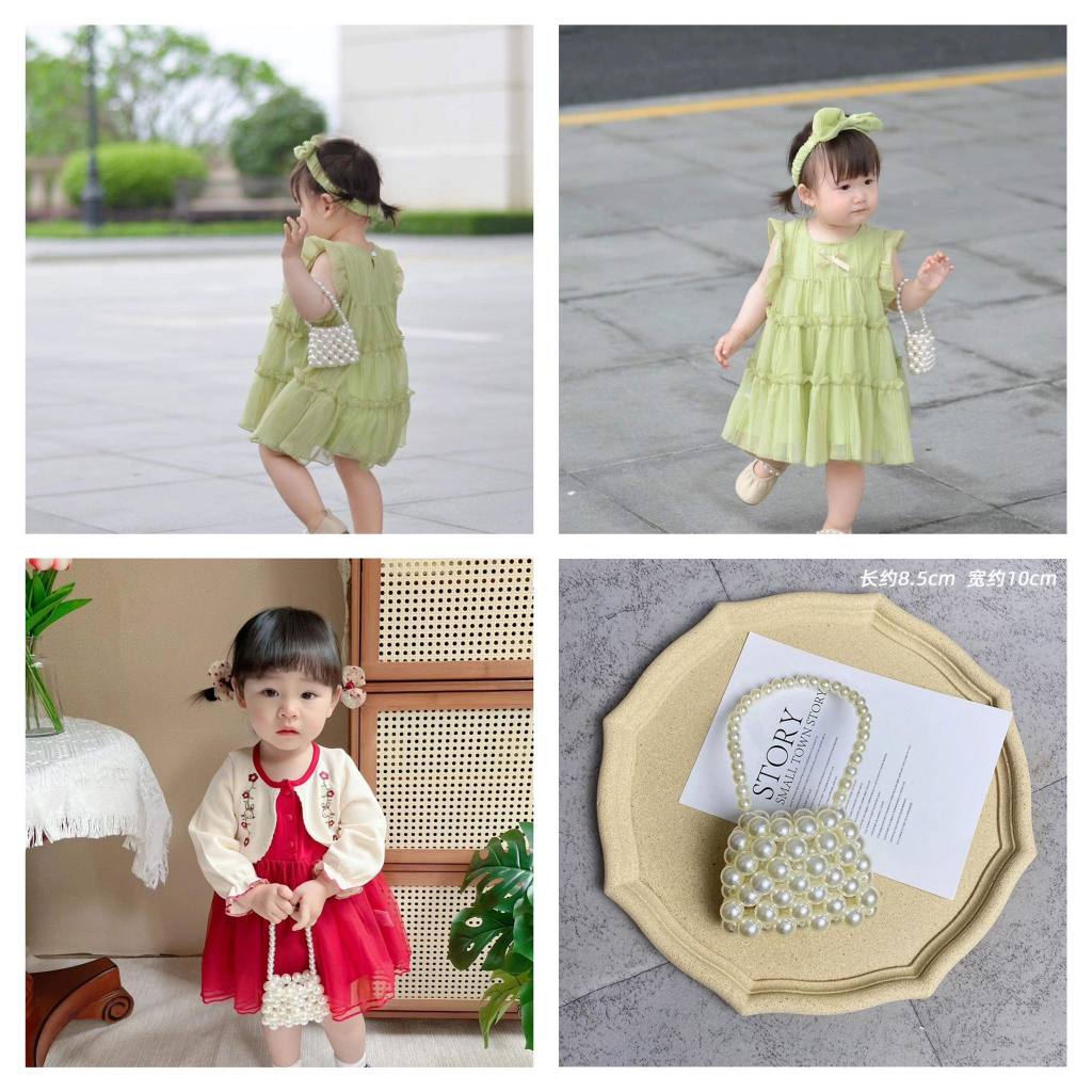 Cute plastic pearl bag for girls