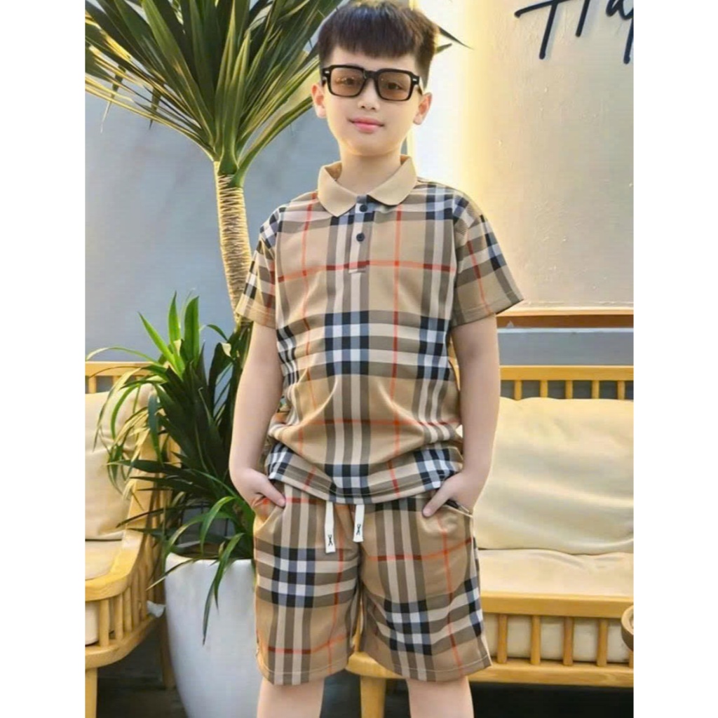 Checkered polo clothes for boys (CREAM POLO CARO)