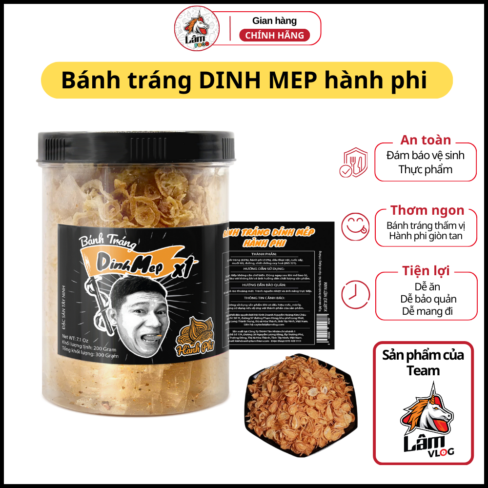 Bánh tráng DINHMEP HÀNH PHI - bánh tráng Lâm Vlog Dính Mép Hành Phi