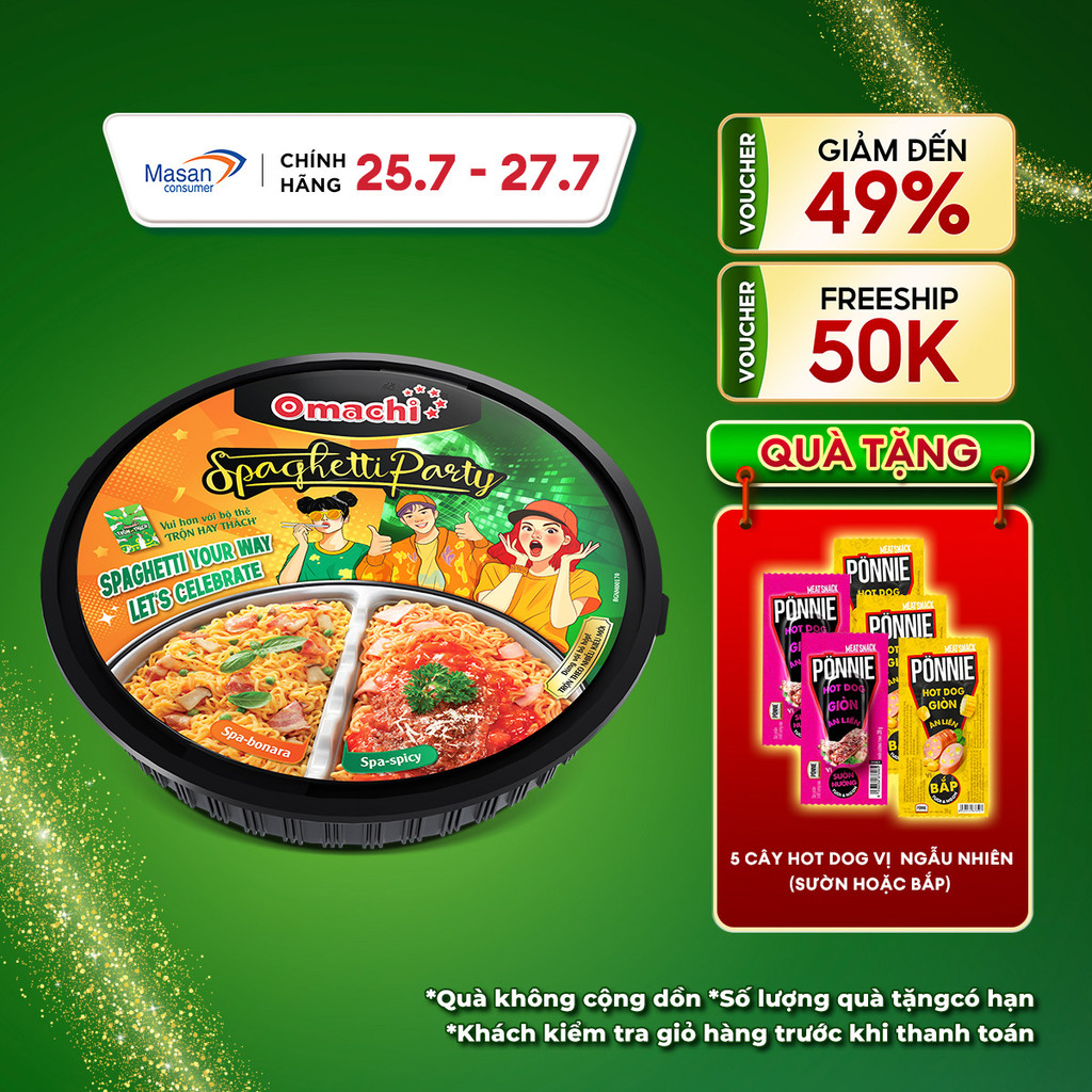 Mì Omachi Trộn Hai Vị Spa-Bonara Spa-Spicy Hộp X 661Gr