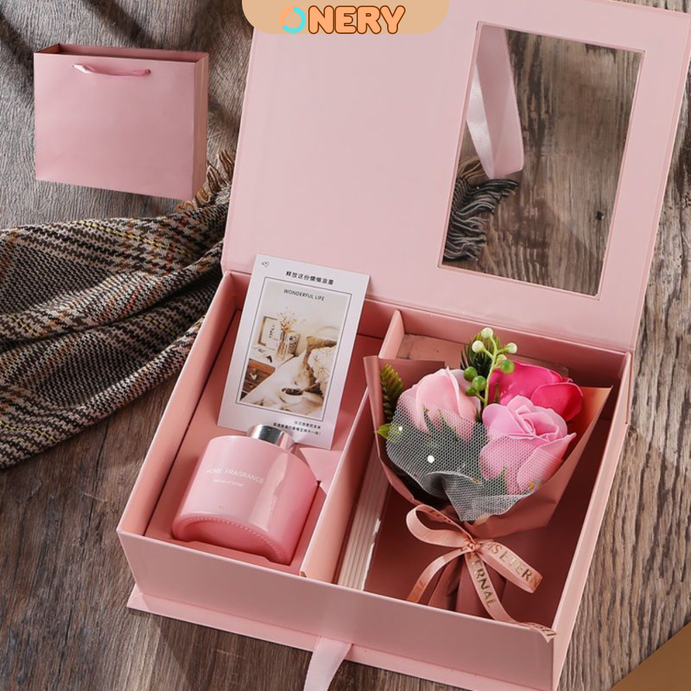Essential oil diffuses fragrance with silk flowers - birthday gift sets, Christmas gifts, 8/3 gifts and October 20
