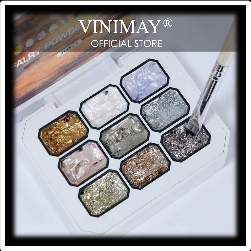 Set gel dặm ombre nhũ 9 màu VINIMAY Fairy Powder - Gel dặm ombre chuyên dụng cho nail