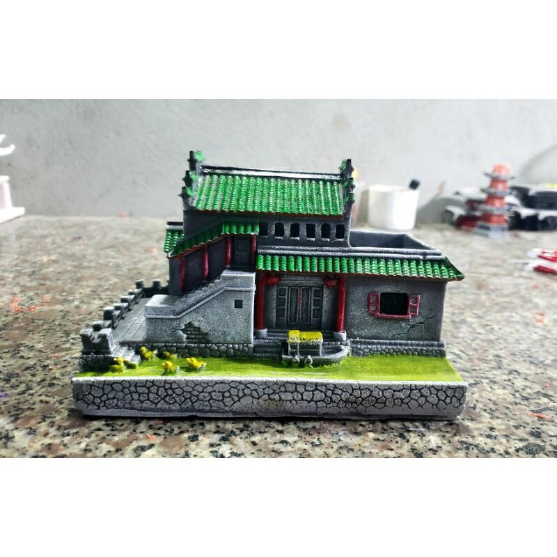 Mini mini landscape model, ancient house -style plant pots ...