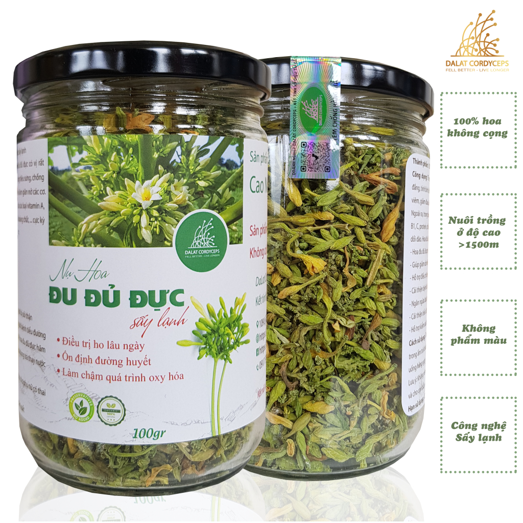 Nụ hoa đu đủ đực khô - Dalat Cordyceps - loại sấy lạnh