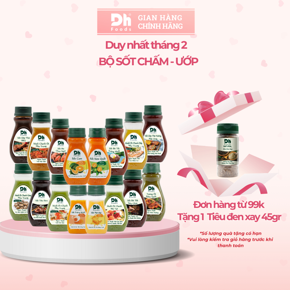 Sốt Ướp Chấm Dh Foods - Sốt Me Chua Ngọt, Ướp BBQ, Tiêu Đen, Thịt Nướng Mật Ong, Bít Tết Tiêu Chín, Sốt Chấm Hải Sản