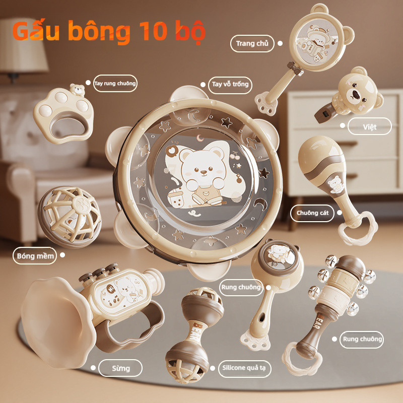 Baby Hand Rattles Educational Toys Chew Teether Handheld Training Early Education Baby Toddler Comfor