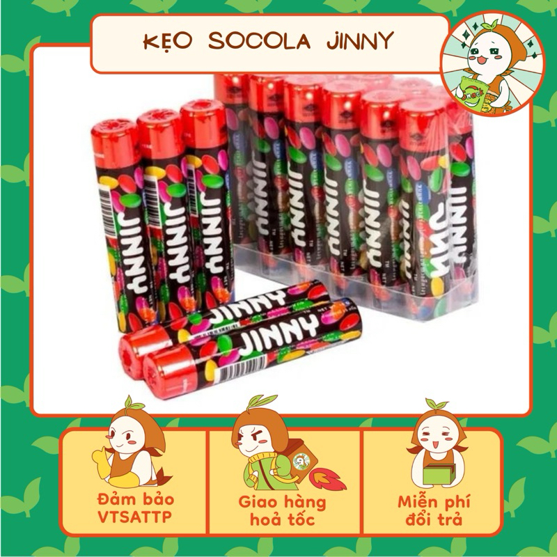 Combo 5 chocolate candy Jinny/Junny Childhood (jar ~ 18gr), Chocolate candy, snacking germ.