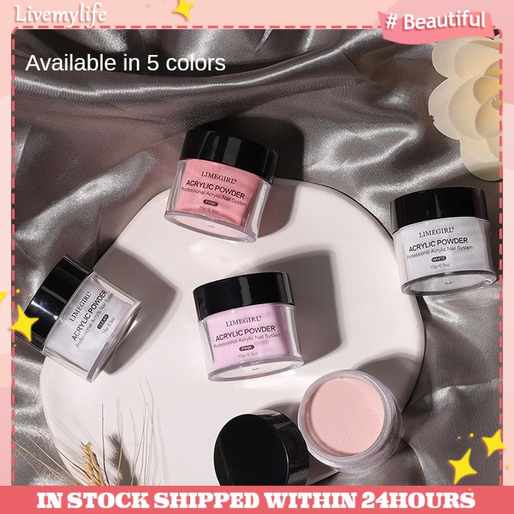 Limegirl Bột khắc móng tay khỏa thân Bề mặt giáp gia cố 5 lựa chọn có sẵn Sức khỏe amp Beauty Acrylic Crystal Powder Kết cấu bột mịn 15 gram Yi Fuping Nail Art