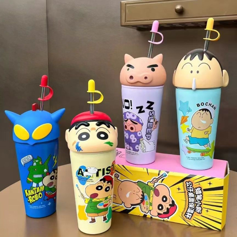 Crayon Shin Chan Stainless Steel Coffee 304 Insulation and delicate cold storage and premium appearance for girls with large capacity Bas mobile water cup