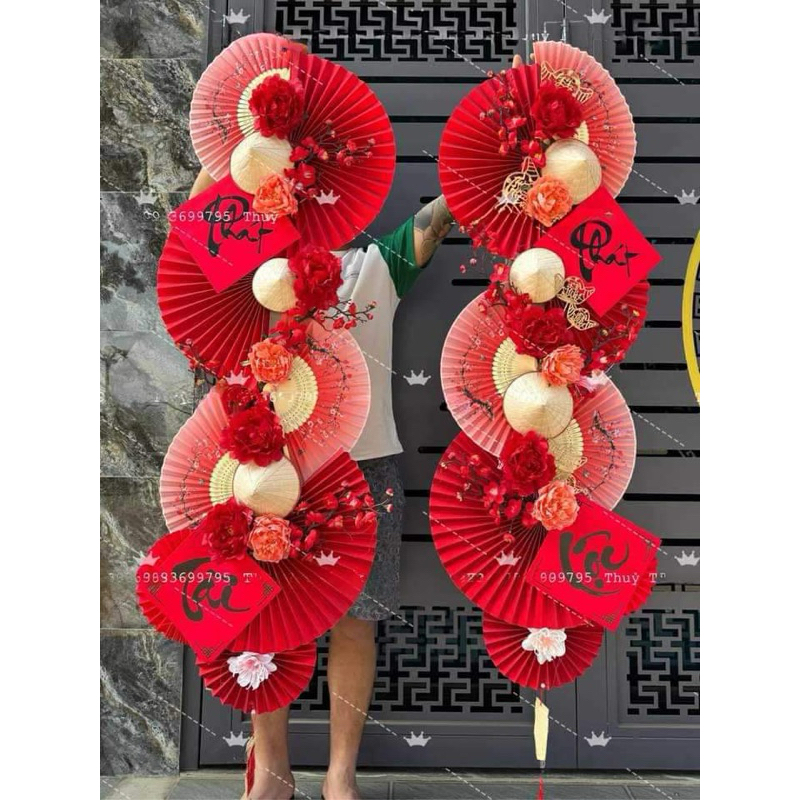 Set câu đối trang trí Tết, mẫu mới nhất 2025 ( tặng kèm keo nến)