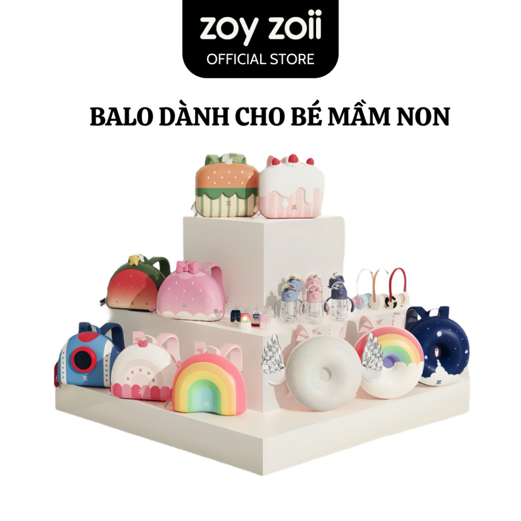 Balo Zoyzoii cho bé mầm non đi học cho bé trai bé gái đựng đồ mẫu giáo 1 2 3 Tuổi cao cấp chính hãng