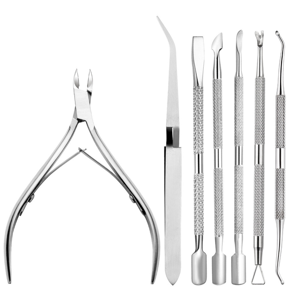 Cuticle Nippers Pusher Stainless Steel Pusher Nail Making Tools Making toenail tools Radio Cuticle Remover File Cuticle File Cut Nail Art Kit gel tool