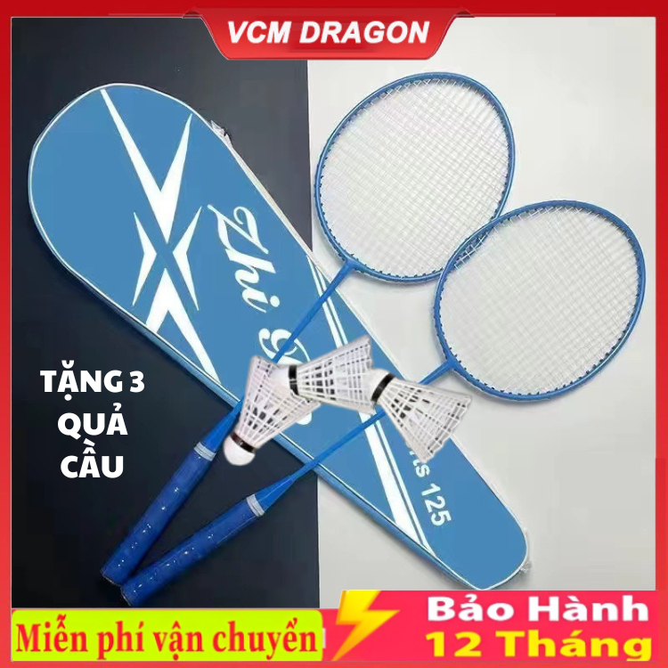 Bộ 2 chiếc vợt cầu lông , bộ vợt cầu lông giá rẻ bền đẹp tặng kèm bao đựng và 3 quả cầu nhựa