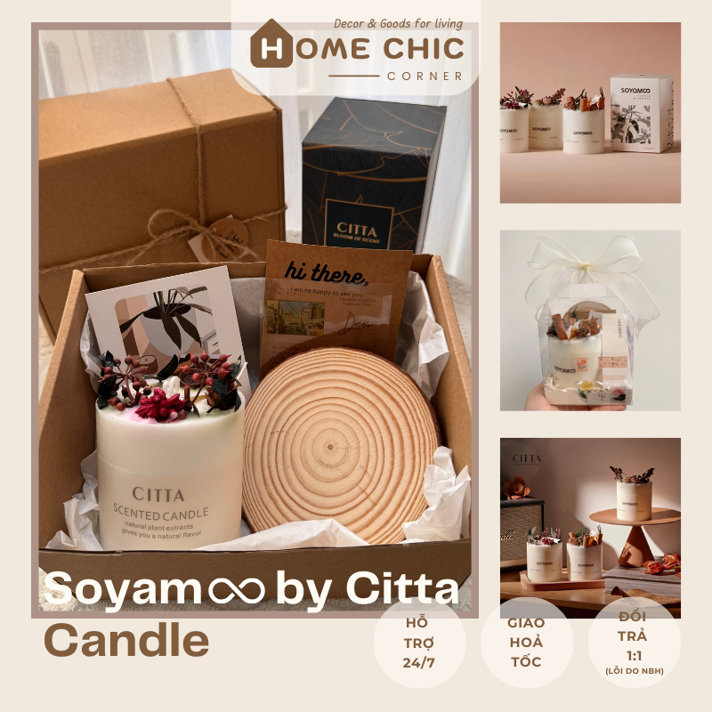 [Gift set] Soyam by citta candle scented Handmade dry flowers made from natural soy wax | Home Chic Corner