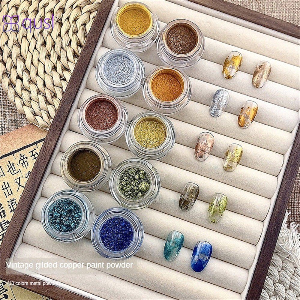Bao Shimans New Gilded Copper Paint Powder Earth Tone Moist And Shiny Nail Mirror Powder qusl