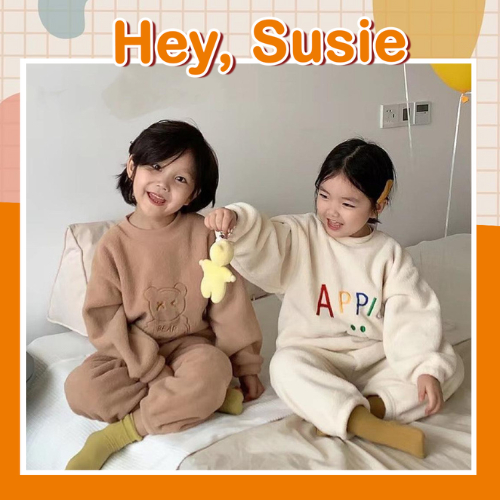 Hey Susie, Set Chất Liệu Nỉ Lông Cừu Dày Dặn Dễ Thương Cho Bé Trai Và Gái Từ 8-21kg S5671