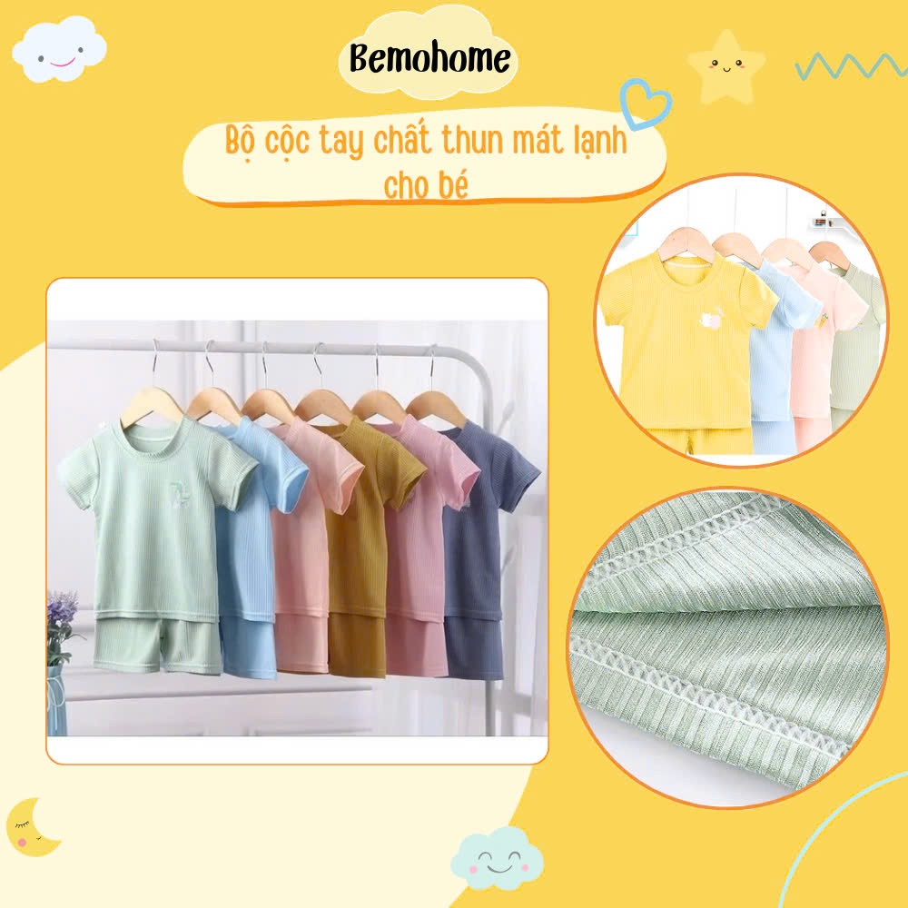 [HÀNG QC] Set Đồ Bộ Hè Cotton Gân Mát Lạnh Phong Cách Hàn Quốc Cho Bé Trai, Bé Gái Thoáng Mát Mềm Mịn