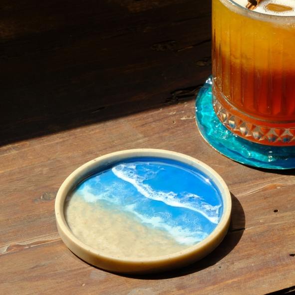 Coaster with Ocean Wave Theme