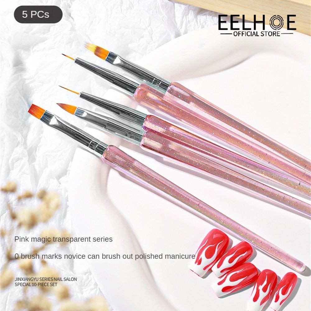 EELHOE Nail Art Nail Tools Gradient Durable High Evaluation Beauty And Health Nail Brush Set Suit Spotting Popular Nail Supplies Phototherapy Pen Pink Manicure Brush