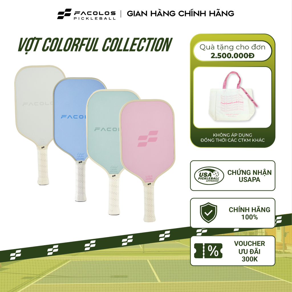 Vợt Pickelball Facolos Colorful Collection (Sport Series 16MM) - Mang lại sự ổn định và bên bỉ với điểm chạm lớn