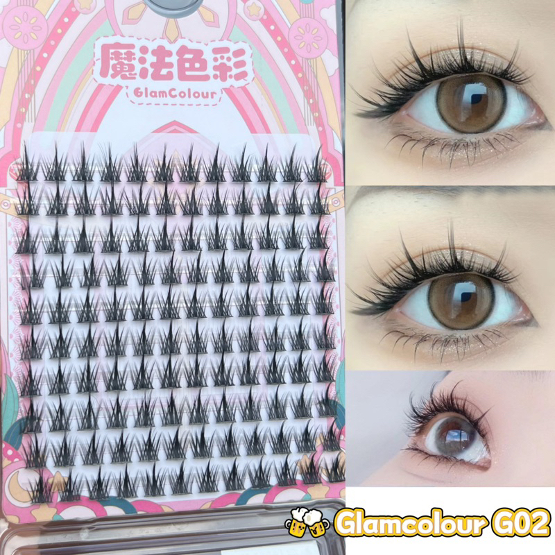 Lông Mi Chùm Quỷ Nhỏ Glamcolour G02 Tự Nối Tại Nhà  Candy Tặng Kèm Keo + Nhíp