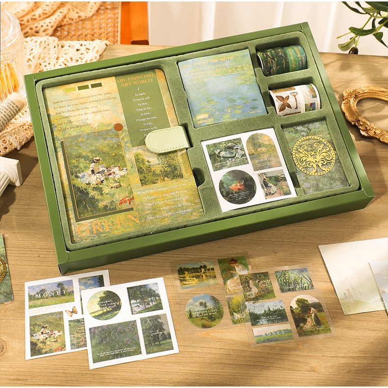 Vintage oil painting gift box