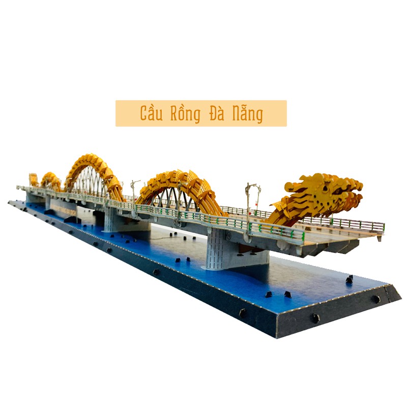 The assembly of the 3D Dragon Bridge Paper model in Da Nang is nearly 1 meter long 262 pieces