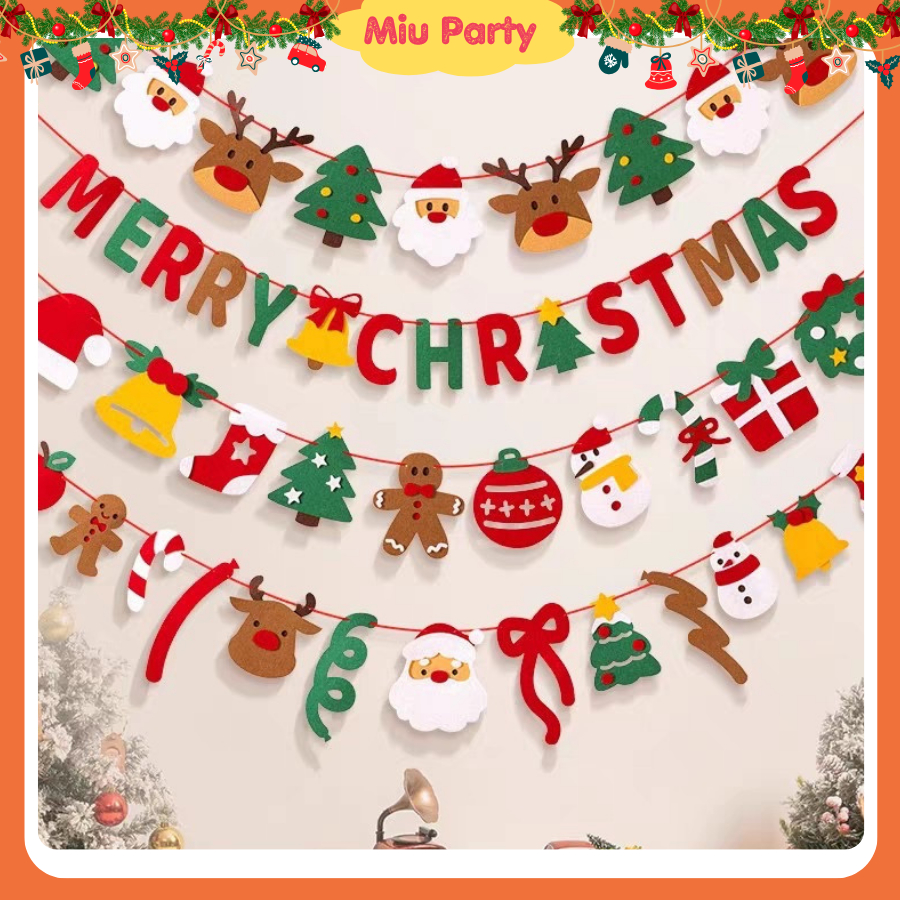 Christmas Hanging Strings with Letters MERRY CHRISTMAS Christmas Decorations in Many Patterns - Miu Party