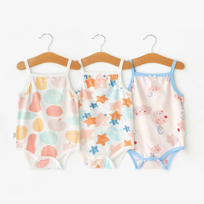 Bodysuit 2 cotton wire ventilation airy, soft, thin and cool summer Lovely design for girls