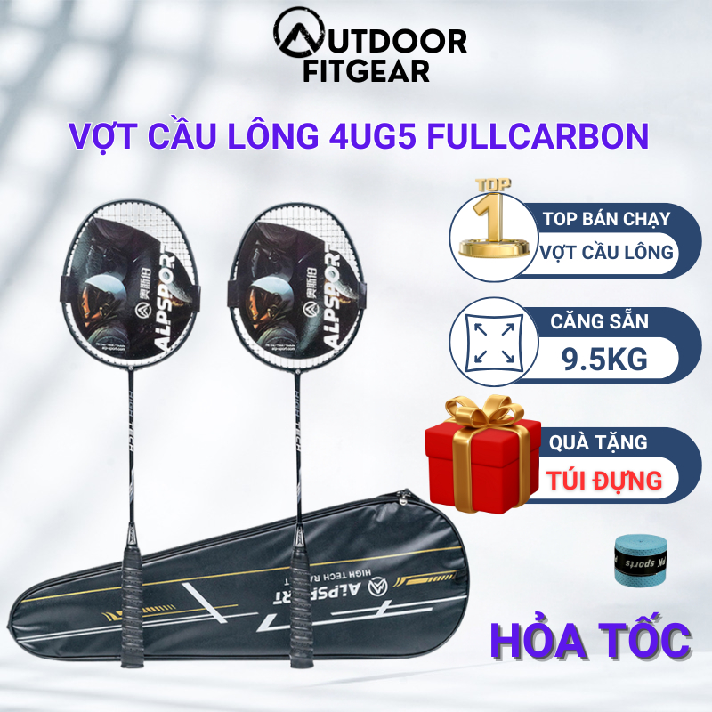 Vợt cầu lông full carbon 4U G5 ALP-SPORT RR 100% hoàn toàn Full Carbon 22 - 25lbs