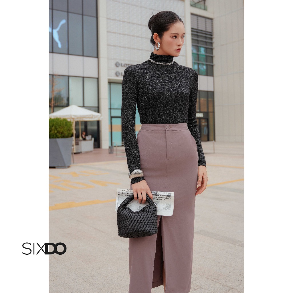Sixdo long -shaped pencil skirt (Teak Megashi Pencil Skirt)