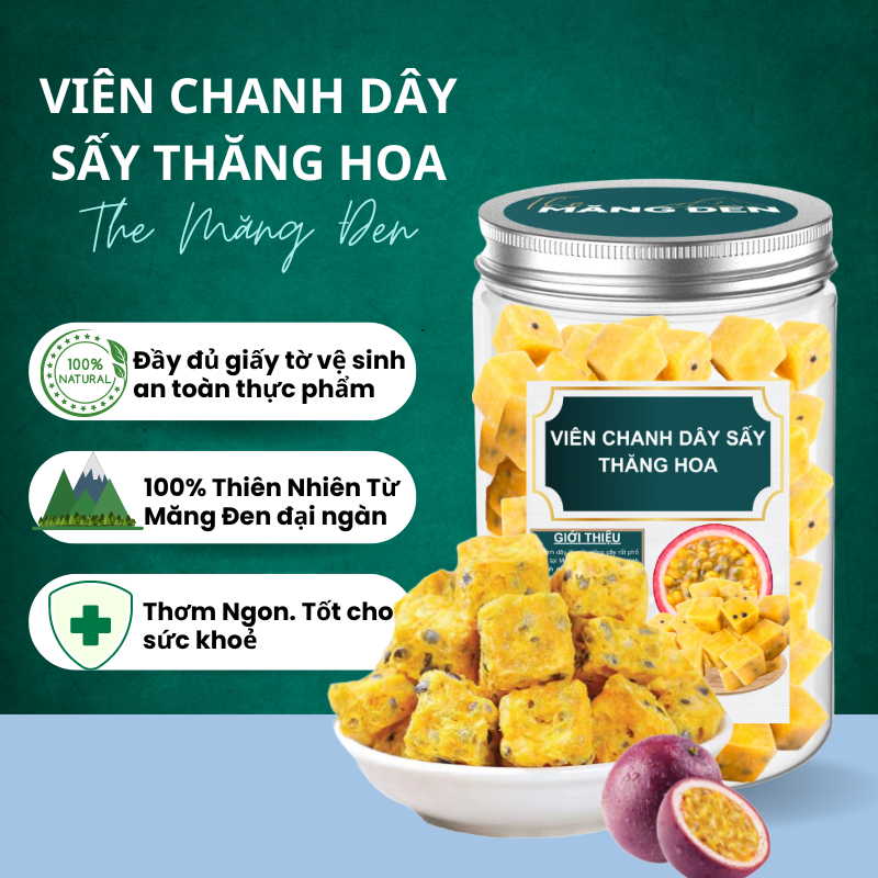 Viên Chanh Dây Đường Phèn Vàng Sấy Thăng Hoa, Viên Chanh Leo Sấy Lạnh, Thanh Lọc Cơ Thể, Giải Nhiệt