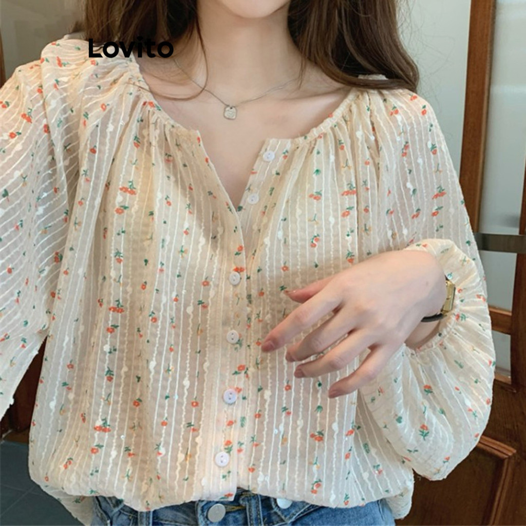 Lovito Simple DSsyy floral pattern for women Lne27079 (multicolored)