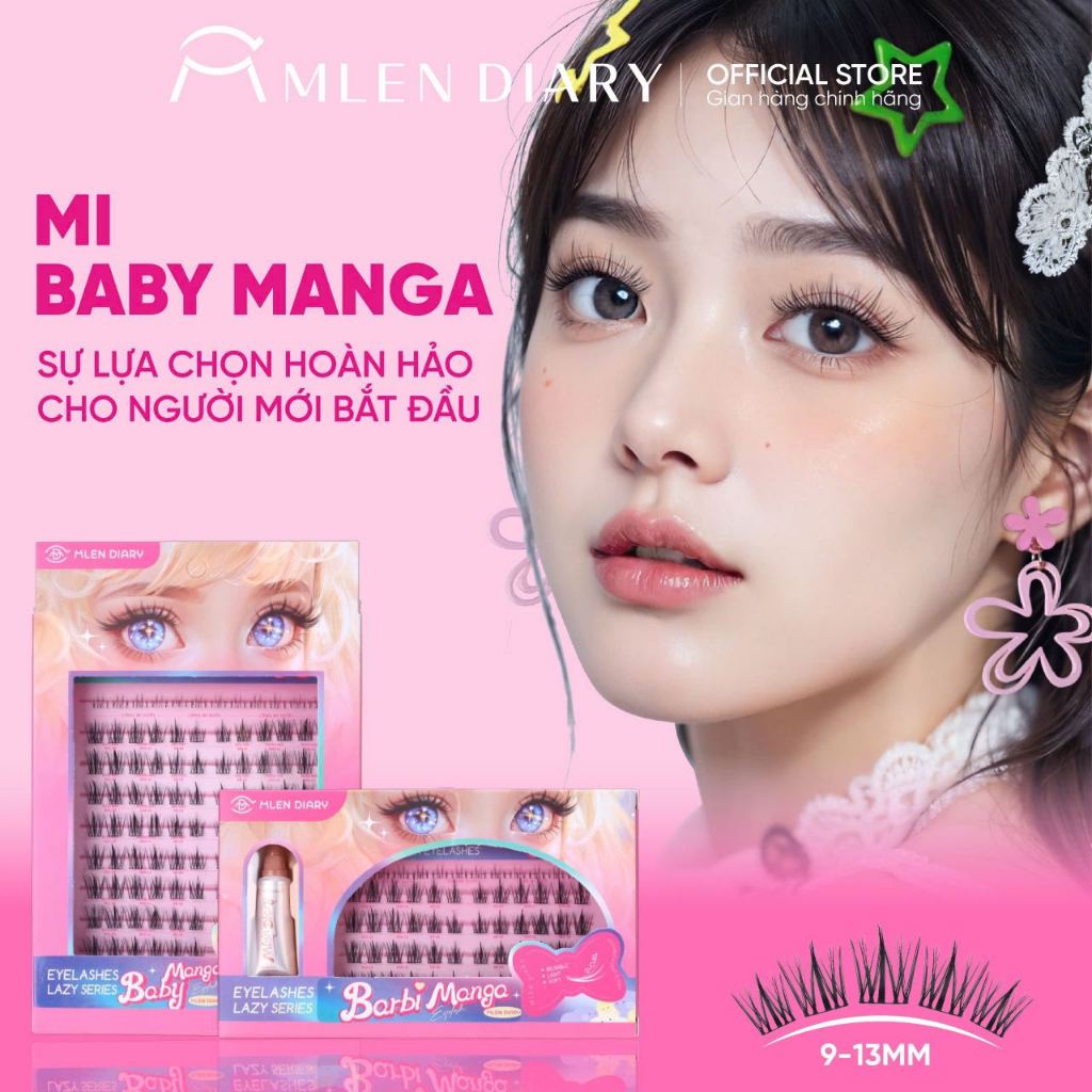 [KOL] Mlen Diary Anime eyelashes are soft and natural 4in1, easy to use.