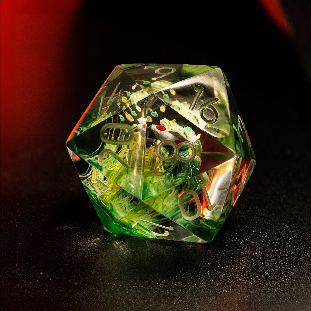 Hand dice with Epoxy Resin multi -sided D4 D6 D8 D10 D12 D20