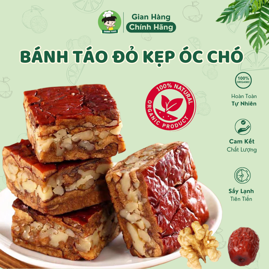 Bánh Táo Đỏ Kẹp Óc Chó Shin Food Không Đường Dưỡng Nhan Giảm Cân Hiệu Quả,Bánh Óc Chó Táo Đỏ Dinh Dưỡng Thơm Ngon Health